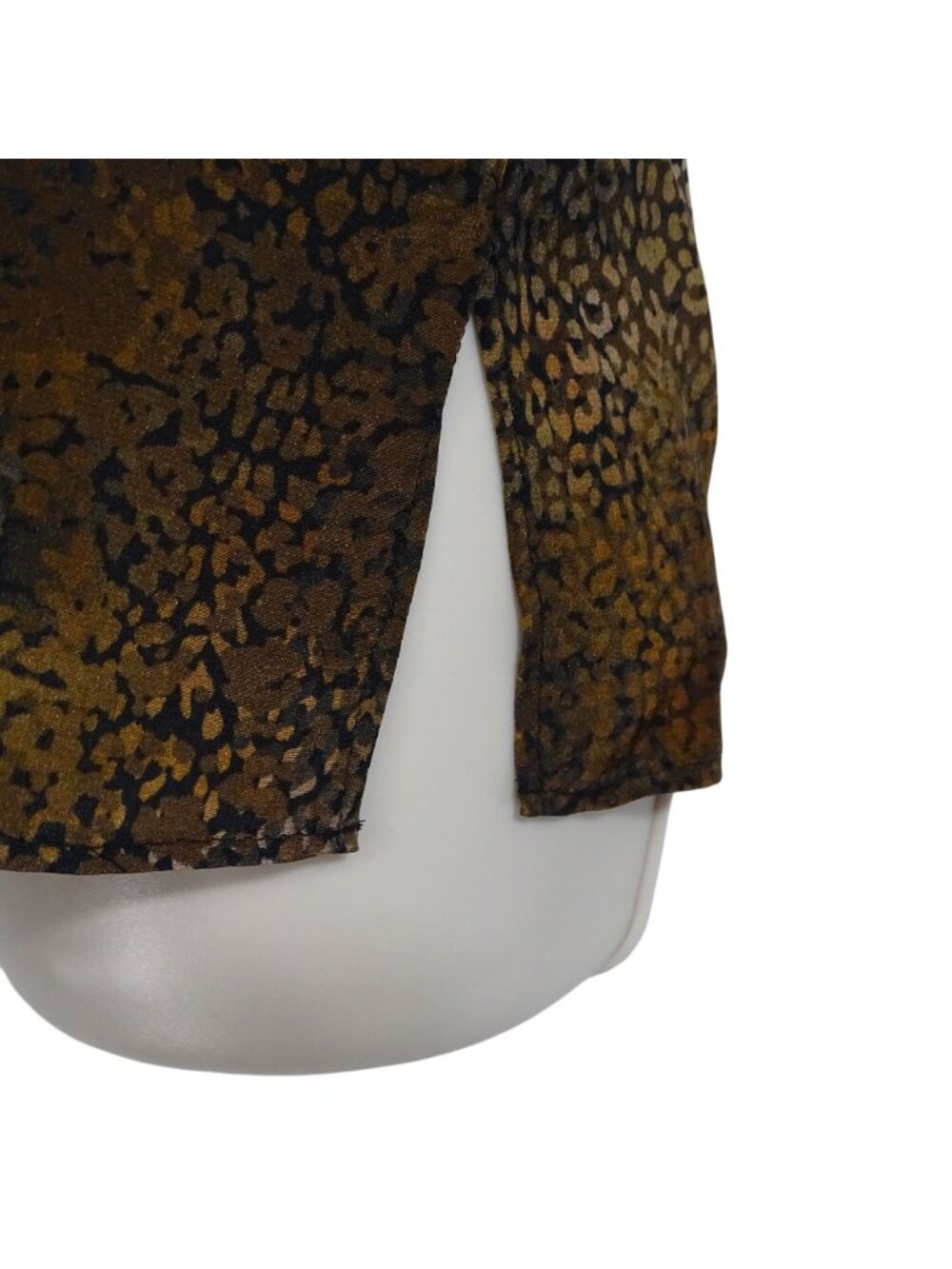 Kobi Halperin Animal Leopard Print Silk Blouse Women Size S Long Bell Sleeves - Picture 6 of 13